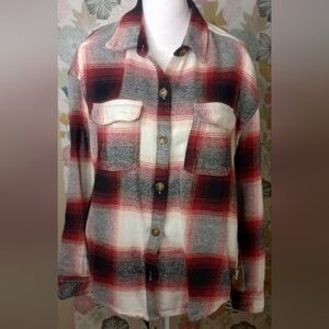 Hollister "boyfriend fit" plaid shirt/jacket with pockets Women's Size S